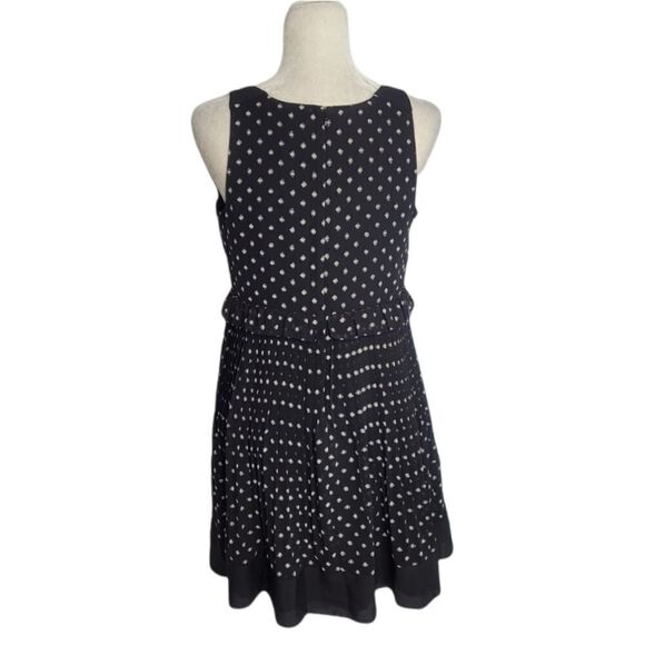 NEW LOFT black polka-dot sleeveless pleated dress 6P - Picture 4 of 10